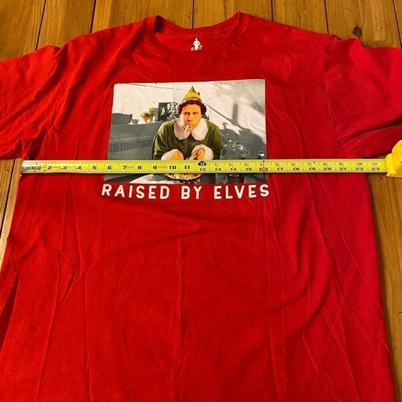 Official Elf Graphic Tee Buddy the Elf Raised by Elves Christmas Tee Shirt Sz XL - Picture 8 of 11